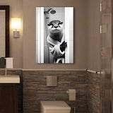 Otter Art Canvas Prints Wall Art, Funny Bathroom Decor, Otter in Toilet