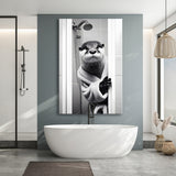 Otter Art Canvas Prints Wall Art, Funny Bathroom Decor, Otter in Toilet