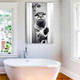 Otter Art Canvas Prints Wall Art, Funny Bathroom Decor, Otter in Toilet