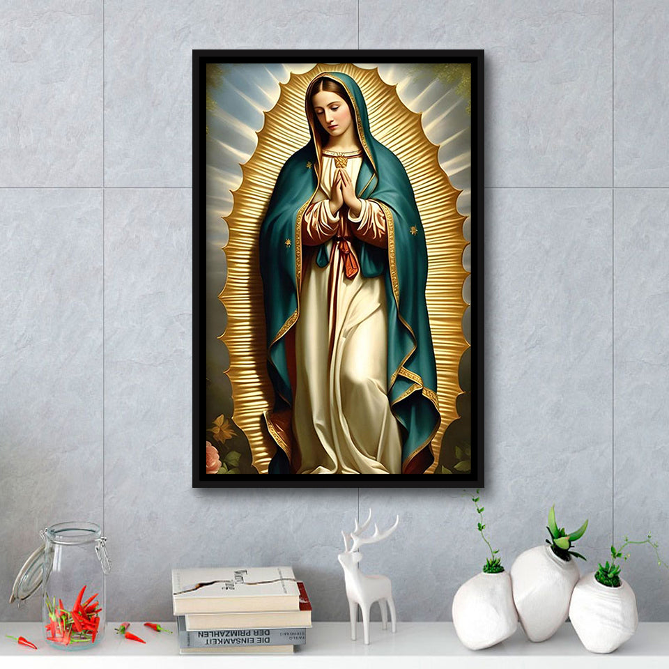 Our Lady Of Guadalupe Art, Virgin Mary Of GuadalupeFramed Canvas Prints Wall Art Decor, Floating Frame