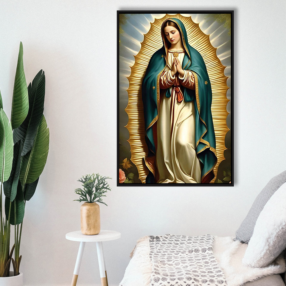 Our Lady Of Guadalupe Art, Virgin Mary Of GuadalupeFramed Canvas Prints Wall Art Decor, Floating Frame