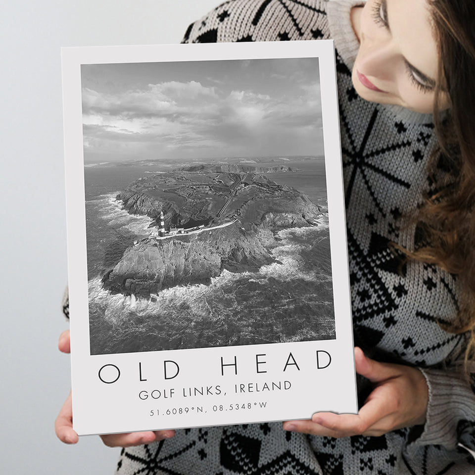 Overview Old Head Golf Links , Ireland, Golf Art Print, Gift for him, Canvas Print Wall Art