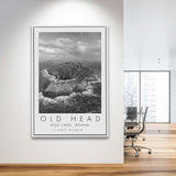 Overview Old Head Golf Links , Ireland, Golf Art Print, Floating Frame, Framed Canvas Print Wall Art