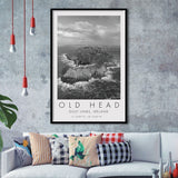 Overview Old Head Golf Links , Ireland, Golf Art, Gift for him, Framed Art Print Wall Decor