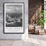 Overview Old Head Golf Links , Ireland, Golf Art Print, Floating Frame, Framed Canvas Print Wall Art