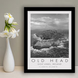 Overview Old Head Golf Links , Ireland, Golf Art, Gift for him, Framed Art Print Wall Decor
