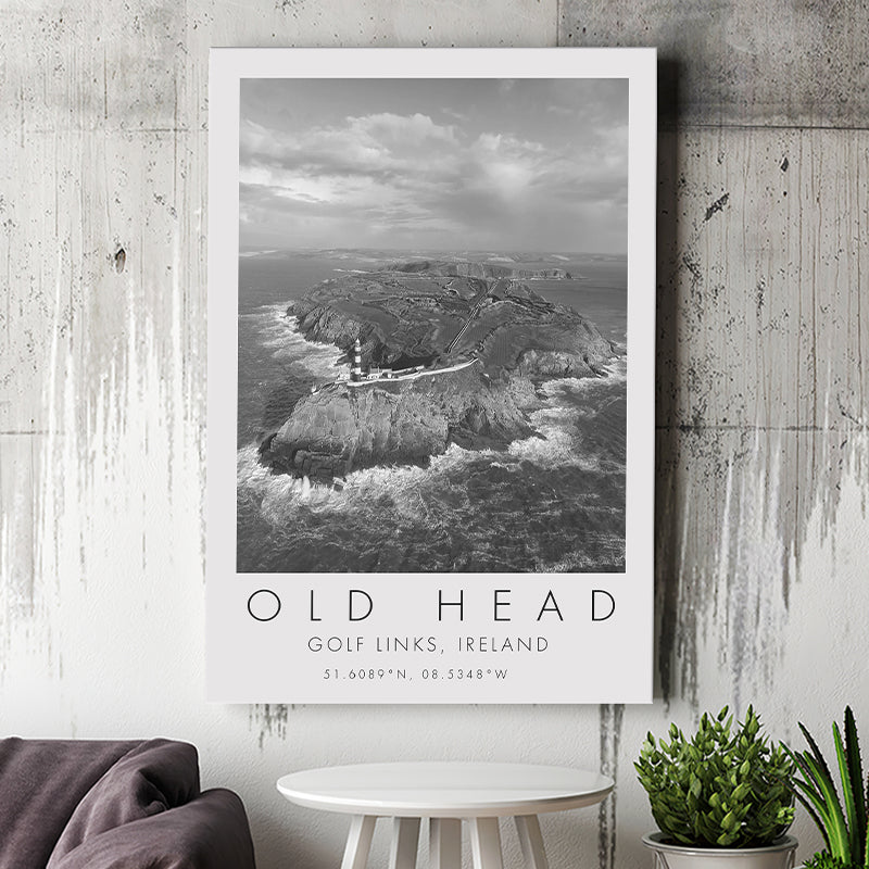 Overview Old Head Golf Links , Ireland, Golf Art Print, Gift for him, Canvas Print Wall Art
