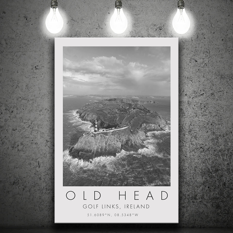 Overview Old Head Golf Links , Ireland, Golf Art Print, Gift for him, Canvas Print Wall Art