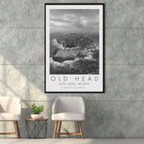 Overview Old Head Golf Links , Ireland, Golf Art Print, Floating Frame, Framed Canvas Print Wall Art