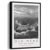 Overview Old Head Golf Links , Ireland, Golf Art Print, Floating Frame, Framed Canvas Print Wall Art