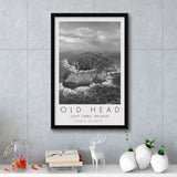 Overview Old Head Golf Links , Ireland, Golf Art Print, Floating Frame, Framed Canvas Print Wall Art