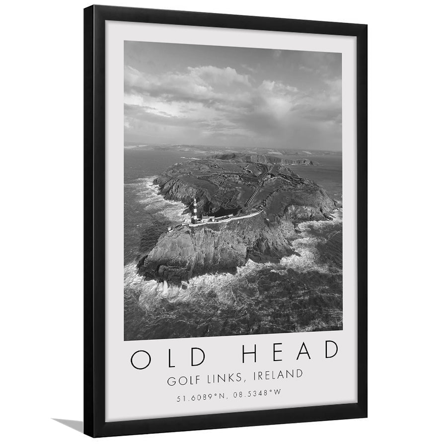 Overview Old Head Golf Links , Ireland, Golf Art, Gift for him, Framed Art Print Wall Decor
