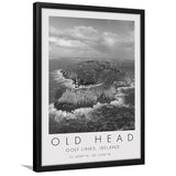 Overview Old Head Golf Links , Ireland, Golf Art, Gift for him, Framed Art Print Wall Decor