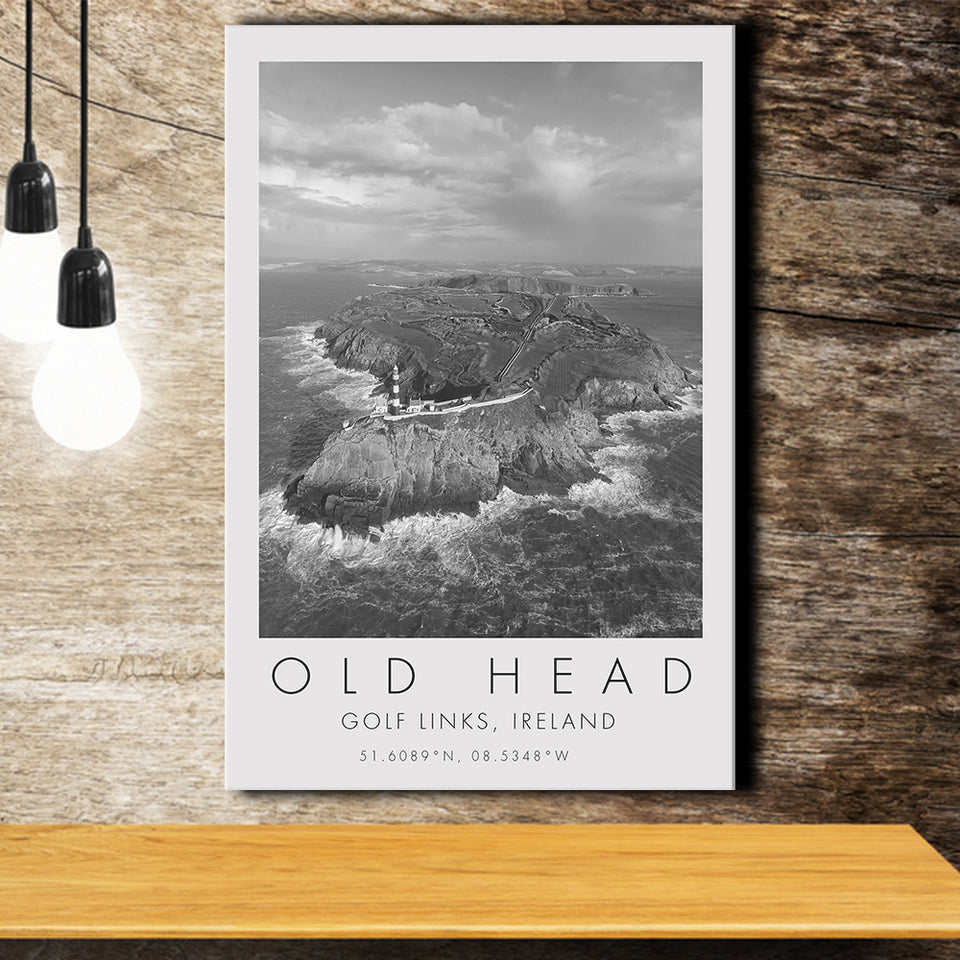 Overview Old Head Golf Links , Ireland, Golf Art Print, Gift for him, Canvas Print Wall Art