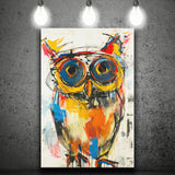 Owl Painting  Wearing Sungglasses, Canvas Prints Wall Art Home Decor, Painting Canvas Art