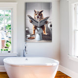 Owl Print Canvas Prints Wall Art, Bathroom art, Funny Bathroom Decor
