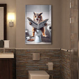 Owl Print Canvas Prints Wall Art, Bathroom art, Funny Bathroom Decor