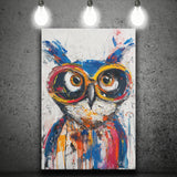 Owl Wearing Sungglasses Painting, Kids Art, Canvas Prints Wall Art Home Decor, Painting Canvas Art