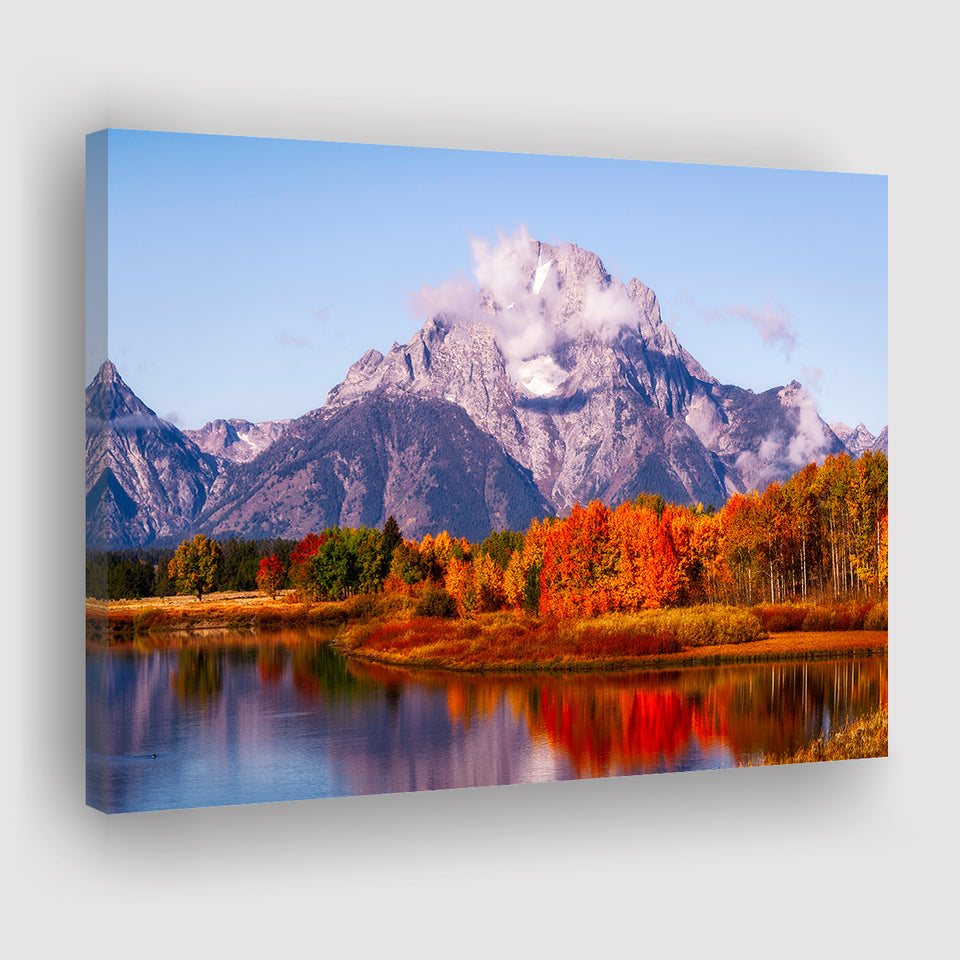 Oxbow Bend Sunrise, Grand Teton National Park, Canvas Print Wall Art Decor, Landscape Art Print