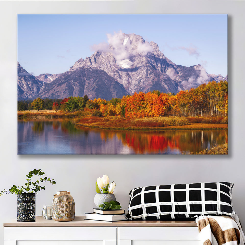 Oxbow Bend Sunrise, Grand Teton National Park, Canvas Print Wall Art Decor, Landscape Art Print
