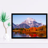 Oxbow Bend Sunrise, Grand Teton National Park, Framed Art Print Wall Decor, Framed Picture