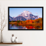 Oxbow Bend Sunrise, Grand Teton National Park, Framed Canvas Print Wall Art Decor,Floating Frame