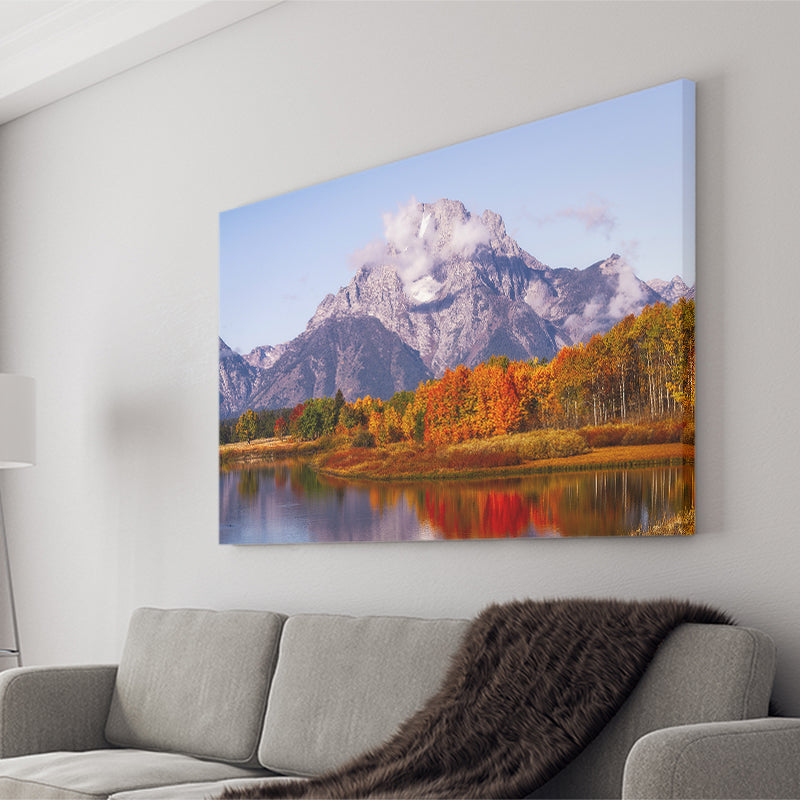 Oxbow Bend Sunrise, Grand Teton National Park, Canvas Print Wall Art Decor, Landscape Art Print