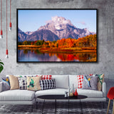Oxbow Bend Sunrise, Grand Teton National Park, Framed Canvas Print Wall Art Decor,Floating Frame