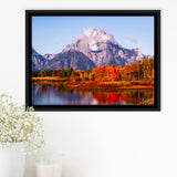 Oxbow Bend Sunrise, Grand Teton National Park, Framed Canvas Print Wall Art Decor,Floating Frame