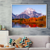 Oxbow Bend Sunrise, Grand Teton National Park, Framed Canvas Print Wall Art Decor,Floating Frame