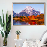 Oxbow Bend Sunrise, Grand Teton National Park, Framed Canvas Print Wall Art Decor,Floating Frame