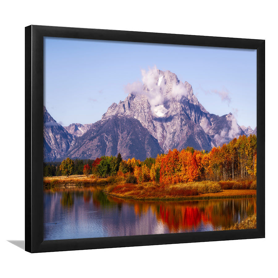 Oxbow Bend Sunrise, Grand Teton National Park, Framed Art Print Wall Decor, Framed Picture