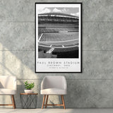 Paul Brown Stadium Cincinnati Bengals, Stadium Wall Art For Football Lovers, B&W, Floating Framed Canvas Print