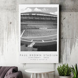 Paul Brown Stadium Cincinnati Bengals, Stadium Print For Football Lovers, Black And White, Canvas Print Wall Art