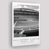 Paul Brown Stadium Cincinnati Bengals, Stadium Print For Football Lovers, Black And White, Canvas Print Wall Art