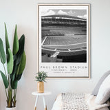 Paul Brown Stadium Cincinnati Bengals, Stadium Wall Art For Football Lovers, B&W, Floating Framed Canvas Print