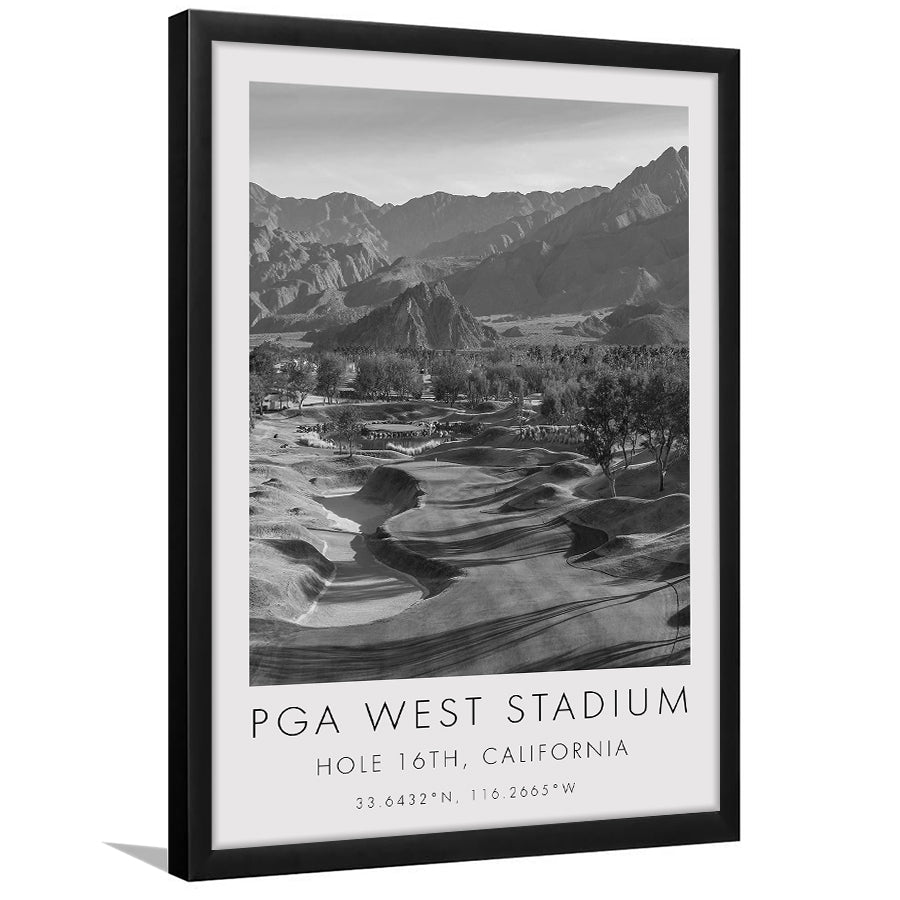 PGA WEST Stadium Course. Hole 16, California, Golf Art, Gift for him, Framed Art Print Wall Decor
