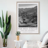 PGA WEST Stadium Course. Hole 16, California, Golf Art Print, Floating Frame, Framed Canvas Print Wall Art