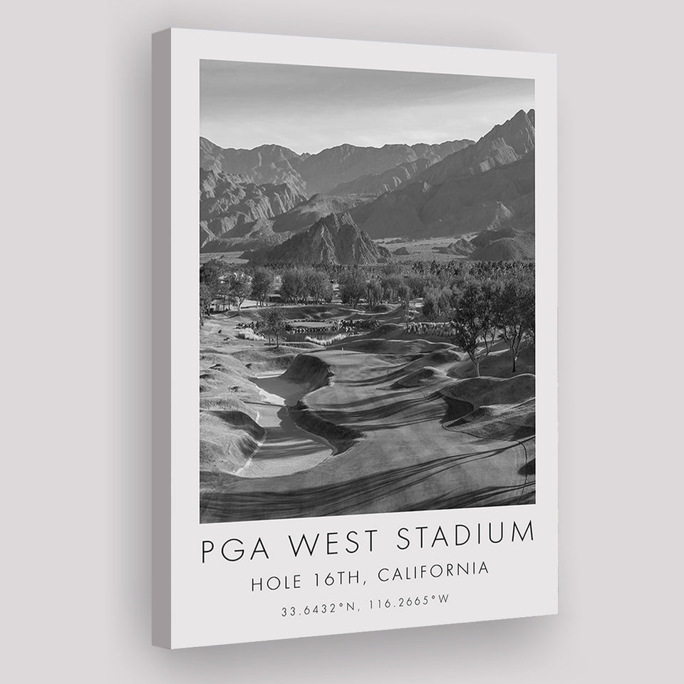 PGA WEST Stadium Course. Hole 16, California, Golf Art Print, Gift for him, Canvas Print Wall Art