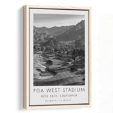 PGA WEST Stadium Course. Hole 16, California, Golf Art Print, Floating Frame, Framed Canvas Print Wall Art