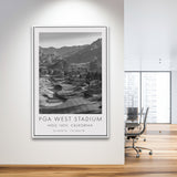 PGA WEST Stadium Course. Hole 16, California, Golf Art Print, Floating Frame, Framed Canvas Print Wall Art
