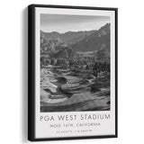 PGA WEST Stadium Course. Hole 16, California, Golf Art Print, Floating Frame, Framed Canvas Print Wall Art