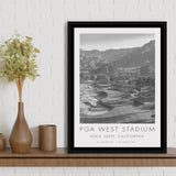 PGA WEST Stadium Course. Hole 16, California, Golf Art Print, Floating Frame, Framed Canvas Print Wall Art