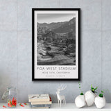 PGA WEST Stadium Course. Hole 16, California, Golf Art Print, Floating Frame, Framed Canvas Print Wall Art