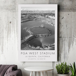 PGA West Stadium Course, Hole #17, Golf Art Print, Gift for him, Canvas Print Wall Art