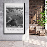 PGA West Stadium Course, Hole #17, Golf Art Print, Floating Frame, Framed Canvas Print Wall Art