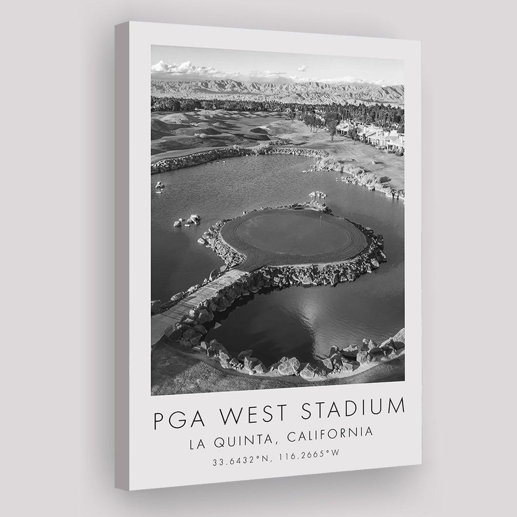 PGA West Stadium Course, Hole #17, Golf Art Print, Gift for him, Canvas Print Wall Art