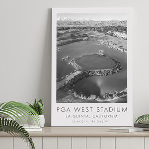 PGA West Stadium Course, Hole #17, Golf Art Print, Gift for him, Canvas Print Wall Art