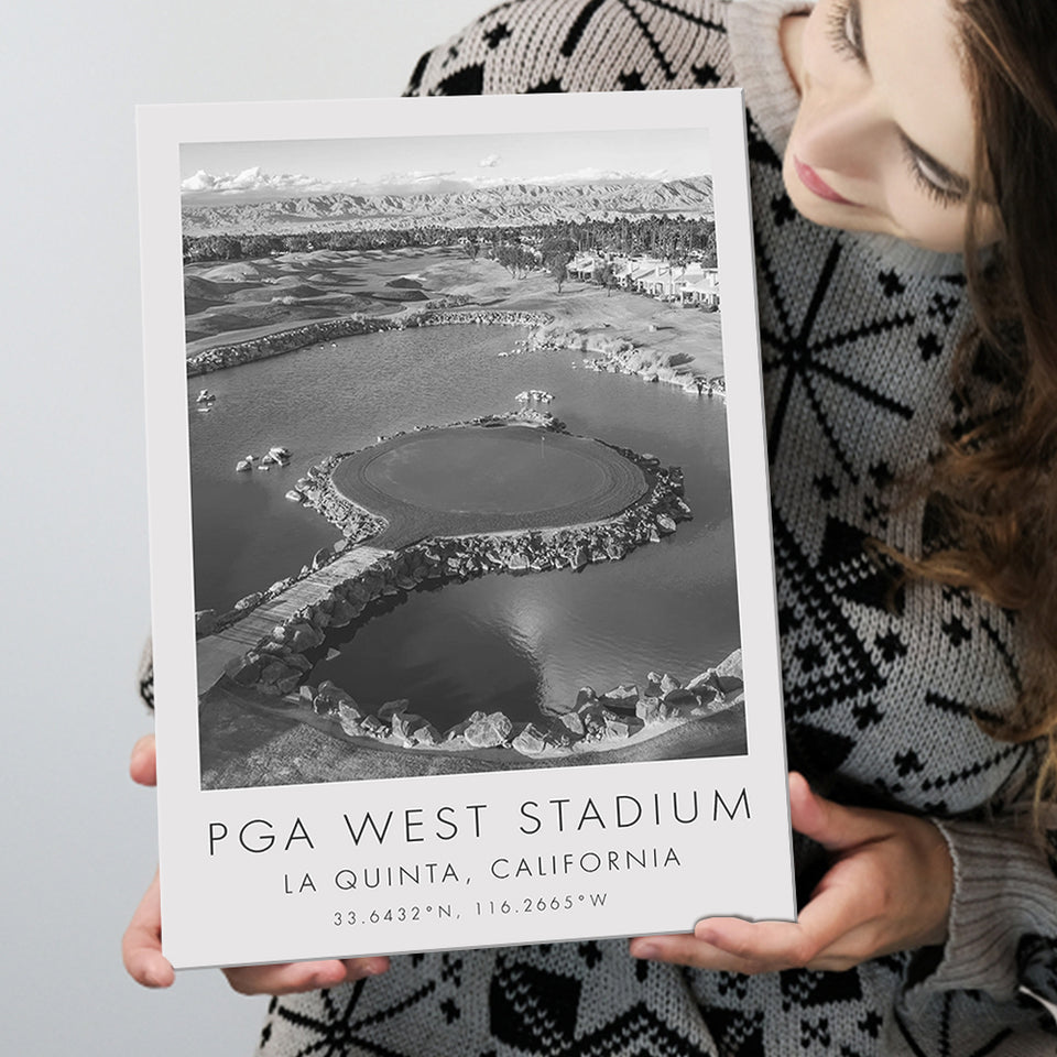 PGA West Stadium Course, Hole #17, Golf Art Print, Gift for him, Canvas Print Wall Art