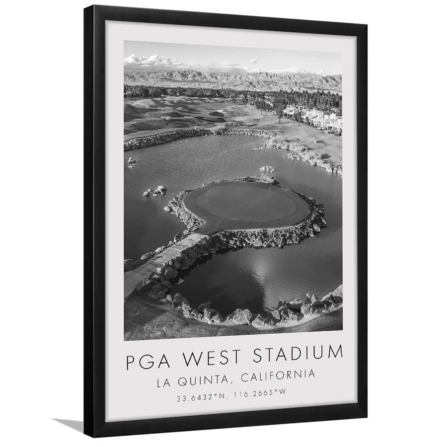 PGA West Stadium Course, Hole #17, Golf Art, Gift for him, Framed Art Print Wall Decor